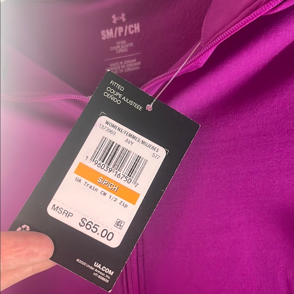 Under Armour Purple Long Sleeve 1/2 zip training pullover - Picture 3 of 5
